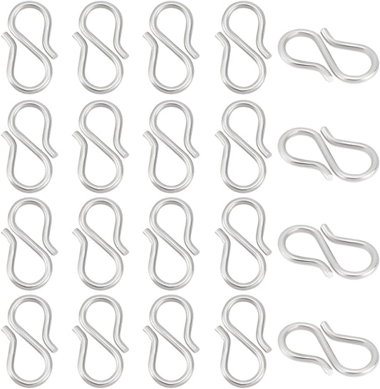 S-Hook Clasp S-Shaped Wire Hook Clasps Jewelry Connectors | 100 pcs