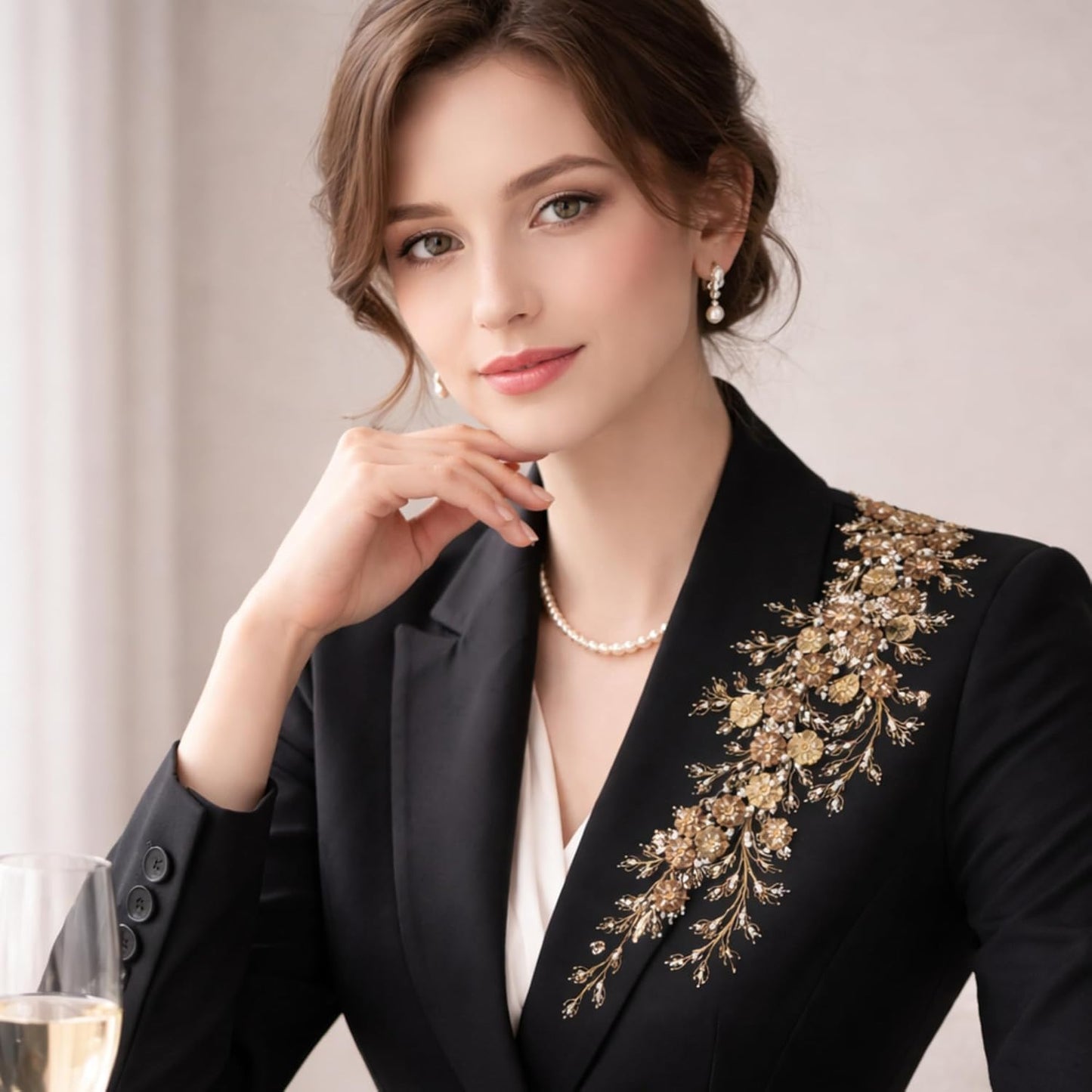 Flower Embroidery Appliques Premium Floral Embellishments for Saree Blouse
