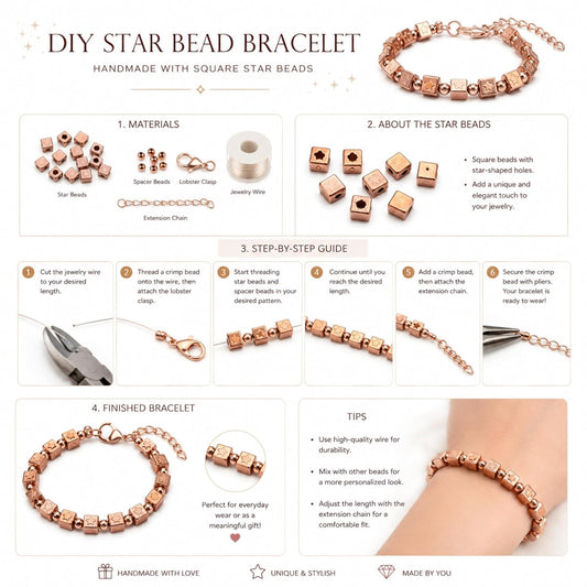 Rose Gold Square Spacer Beads for Jewelry Making ( 500 pcs )
