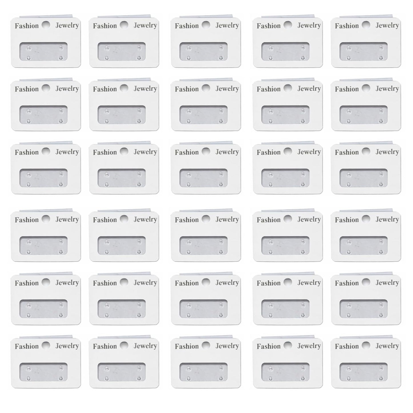 White Center Transparent Plastic Jewelry Earring Display Cards ( 100 pcs )