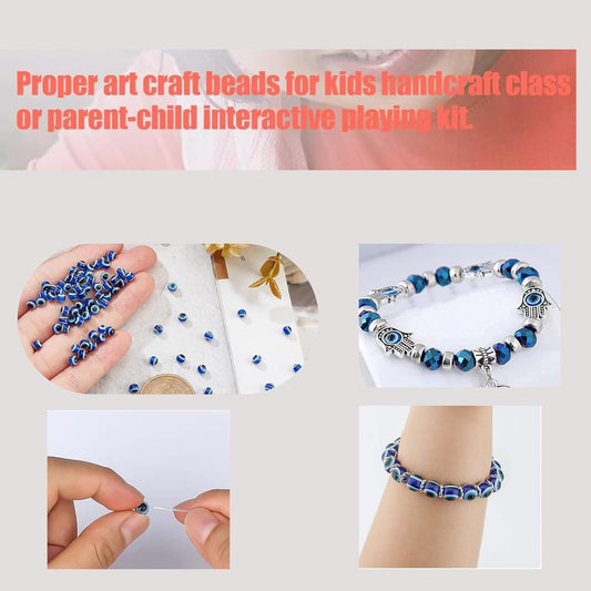 Round Evil Eye Dark Beads | 5mm | 50 Pcs