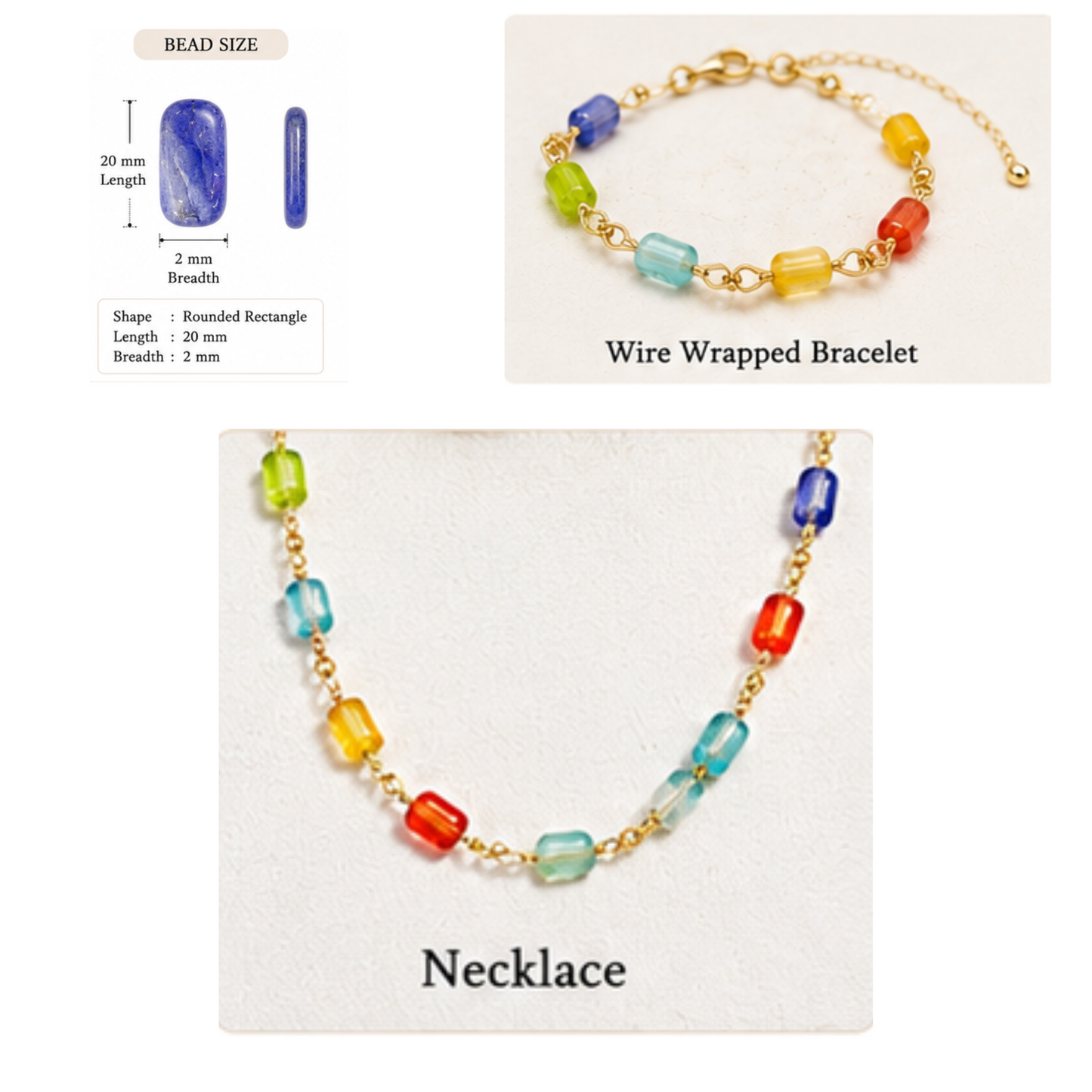 Colorful  Real Stone Transparent Beads for Jewelry Making ( 10 )