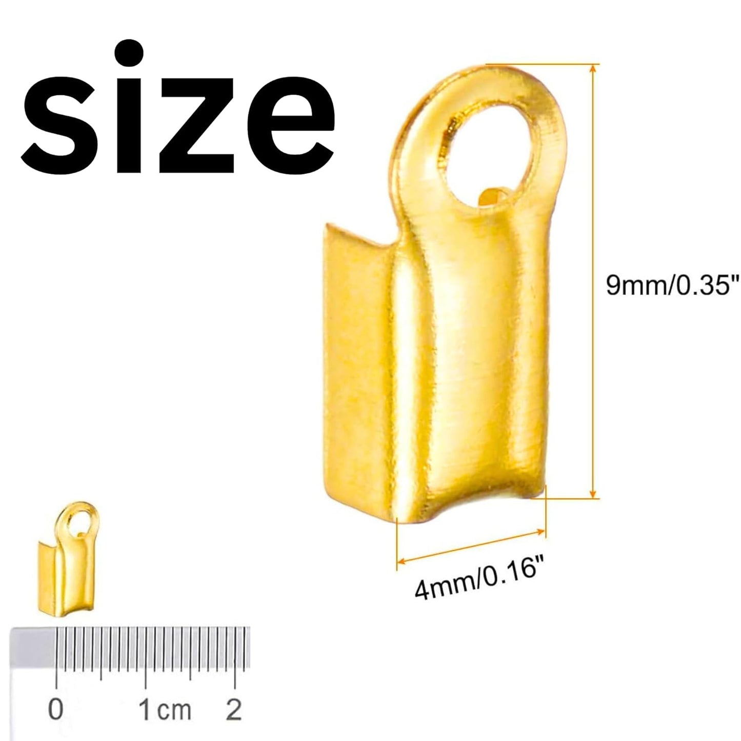Fold Over Crimp Cord Ends 4 mm
