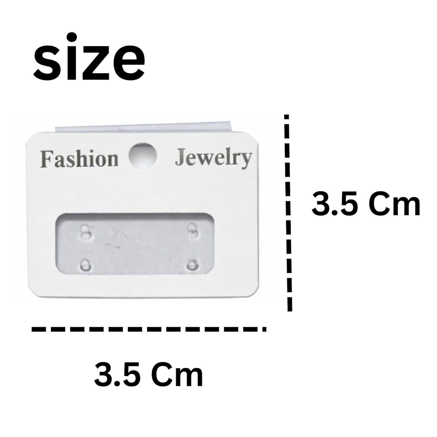 White Center Transparent Plastic Jewelry Earring Display Cards  ( 100 pcs )