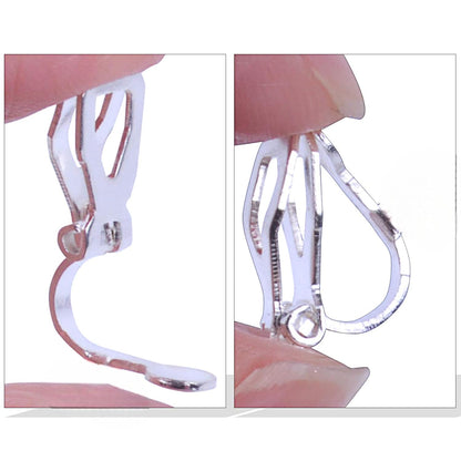 Earring Findings with Loop Earring Setting Components Non Pierced Earring
