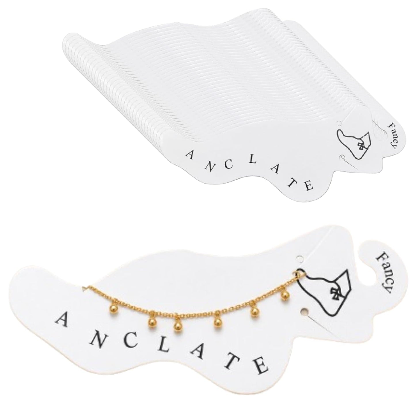 Blank Anklet Jewelry Display Cards 100 Pcs