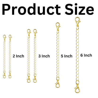 Golden  Women Girl Boy & Men Jewelry Making Necklace Extender (  4 Size ) 2 inch 3 inch 5 inch 6 inch