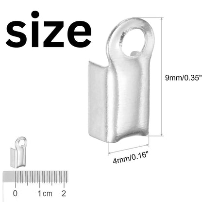 Fold Over Crimp Cord Ends 4 mm