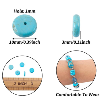 Natural Turquoise Coin Disc Stone Beads Flat Round Disk