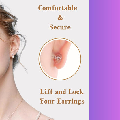 Earring Safety Back Pads Backstops Stopper 10 MM Ear Locking with Pad