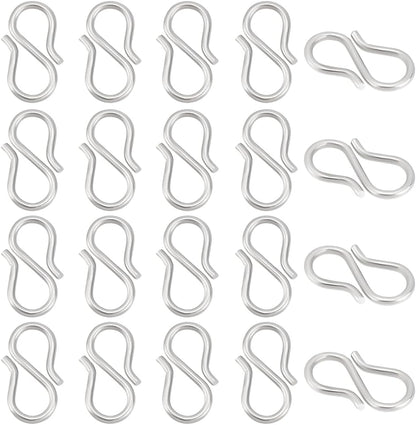 S-Hook Clasp S-Shaped Wire Hook Clasps Jewelry Connectors | 100 pcs