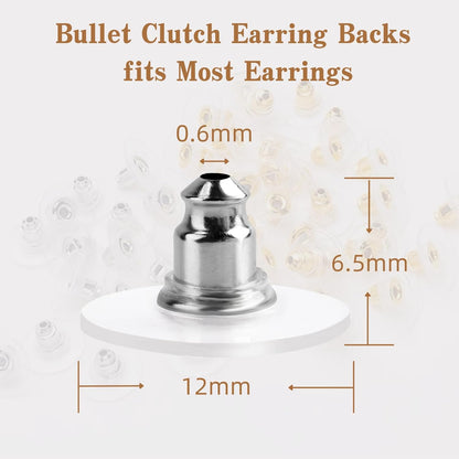 Earring Safety Back Pads Backstops Stopper 10 MM Ear Locking with Pad