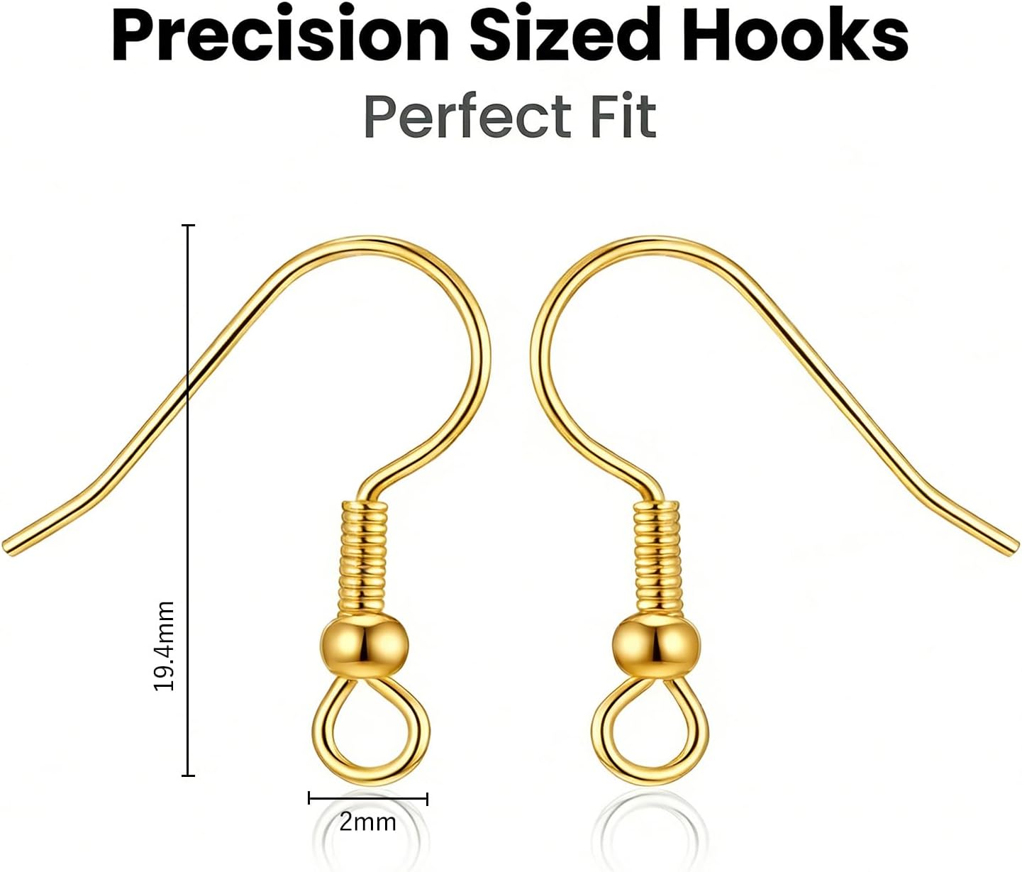 Gold Earring Hooks for Jewelry Making Stainless Steel Gold Earring Hooks ( 100 pcs )