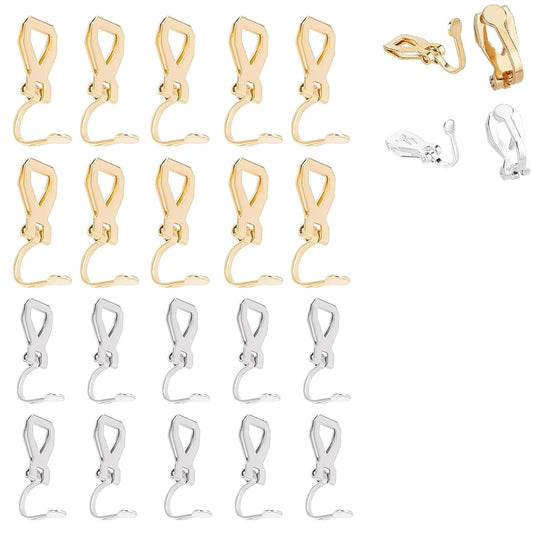 Earring Findings with Loop Earring Setting Components Non Pierced Earring