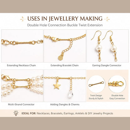 Double Hole Connector Bars for Jewelry Making Plated Link Connectors DIY Earrings Necklace Bracelet Findings Craft Supplies 50 Pcs