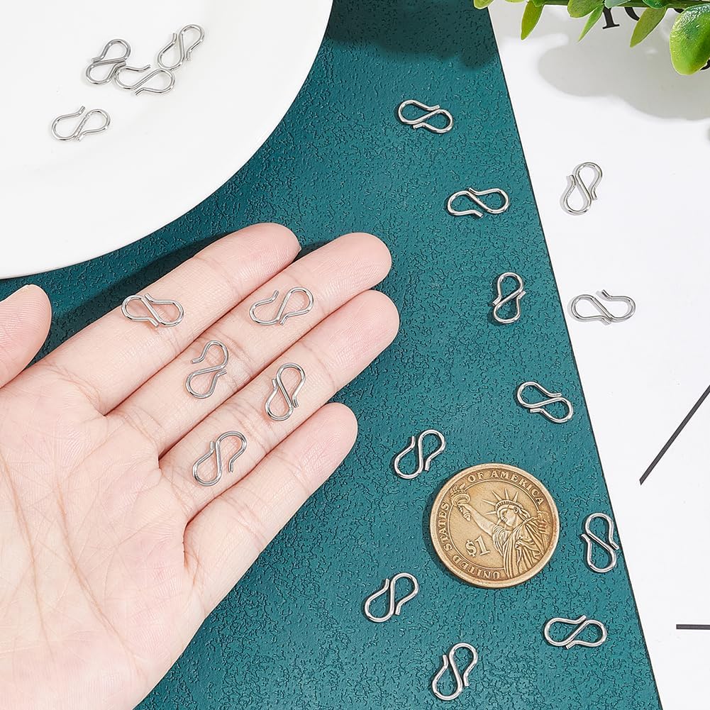 S-Hook Clasp S-Shaped Wire Hook Clasps Jewelry Connectors | 100 pcs