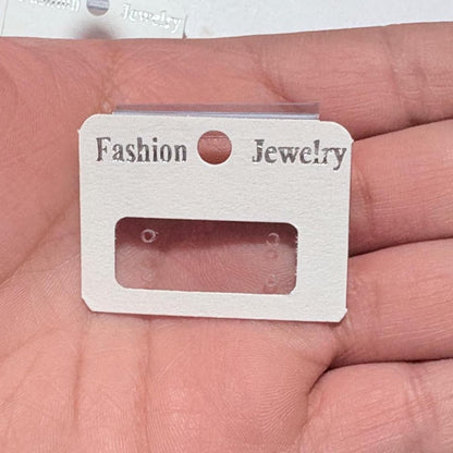 White Center Transparent Plastic Jewelry Earring Display Cards  ( 100 pcs )