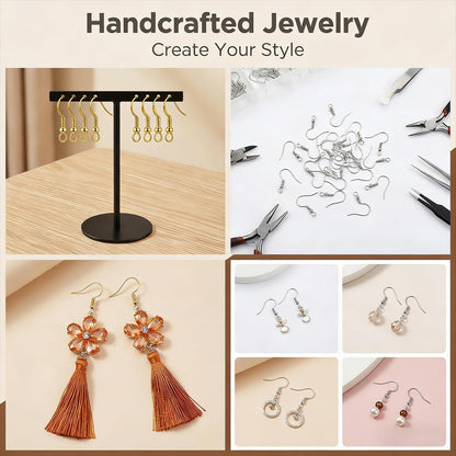 Gold Earring Hooks for Jewelry Making Stainless Steel Gold Earring Hooks ( 100 pcs )