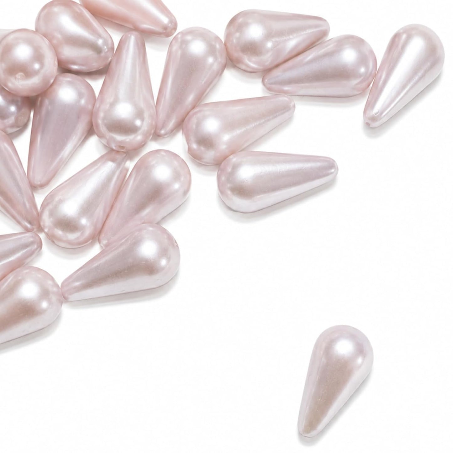 Drop Shaped Faux Pearl Beads for Jewelry Making Earring Making Teardrop Beads with Straight Hole for DIY Jewelry ( 100 Gram )