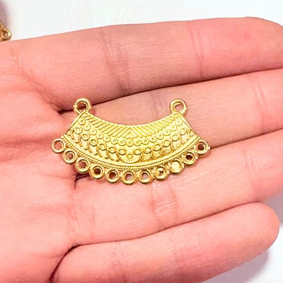 Gold Plated Crescent Connector Charms