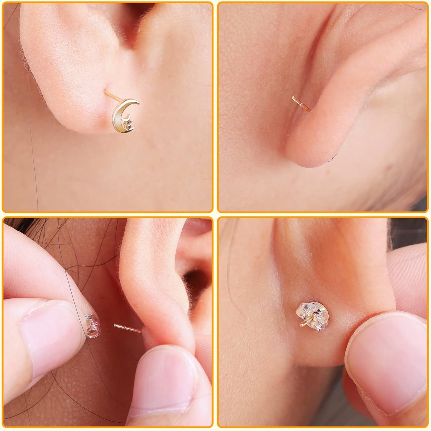Earring Backs For Studs Screw on Ear Backings Replacement Butterfly Shape ( 6 mm )