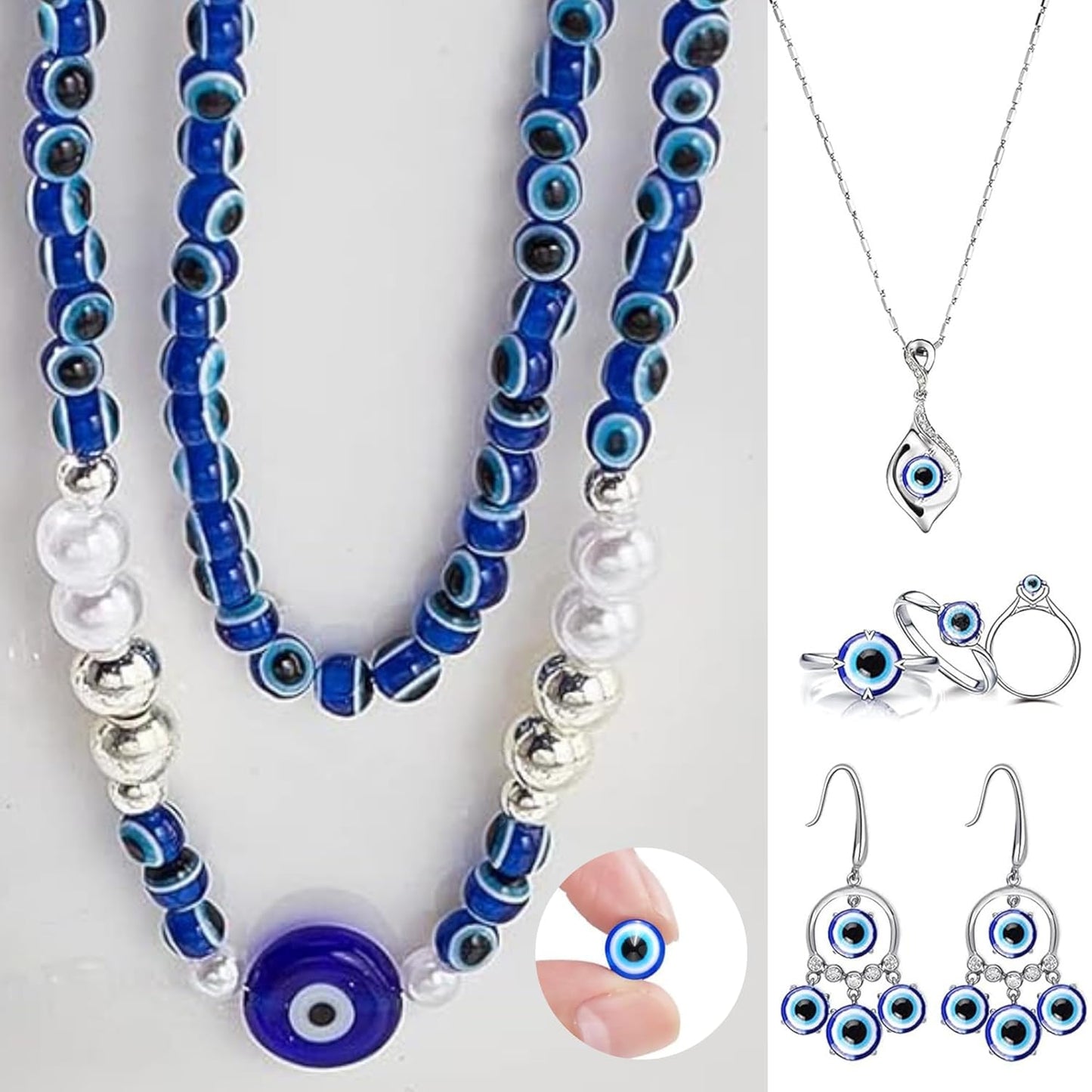 Round Evil Eye Dark Beads | 5mm | 50 Pcs