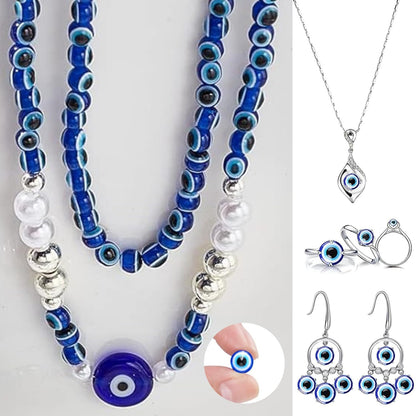 Round Evil Eye Dark Beads | 5mm | 50 Pcs
