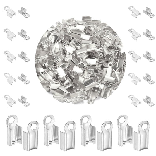 Fold Over Crimp Cord Ends 4 mm