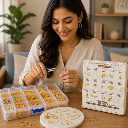 1330 pcs Golden Jewelry Making Kit