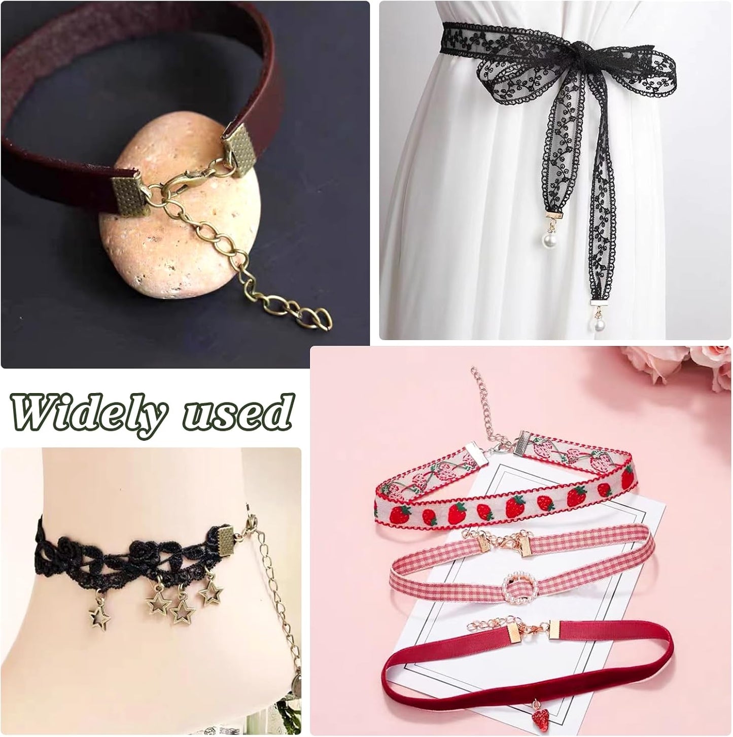 Ribbon Clip Necklace Bracelet Connector  Half Round