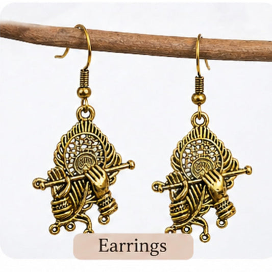 Antique Gold Krishan Ji Necklace & Earing design