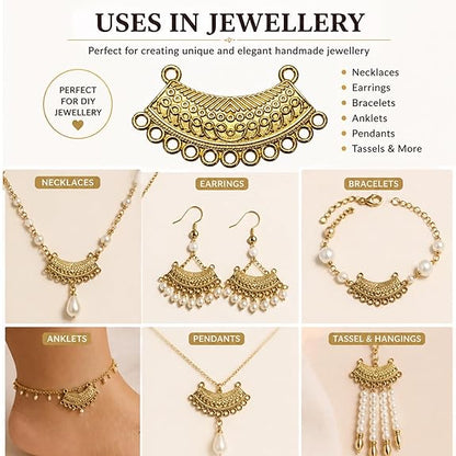 Gold Plated Crescent Connector Charms