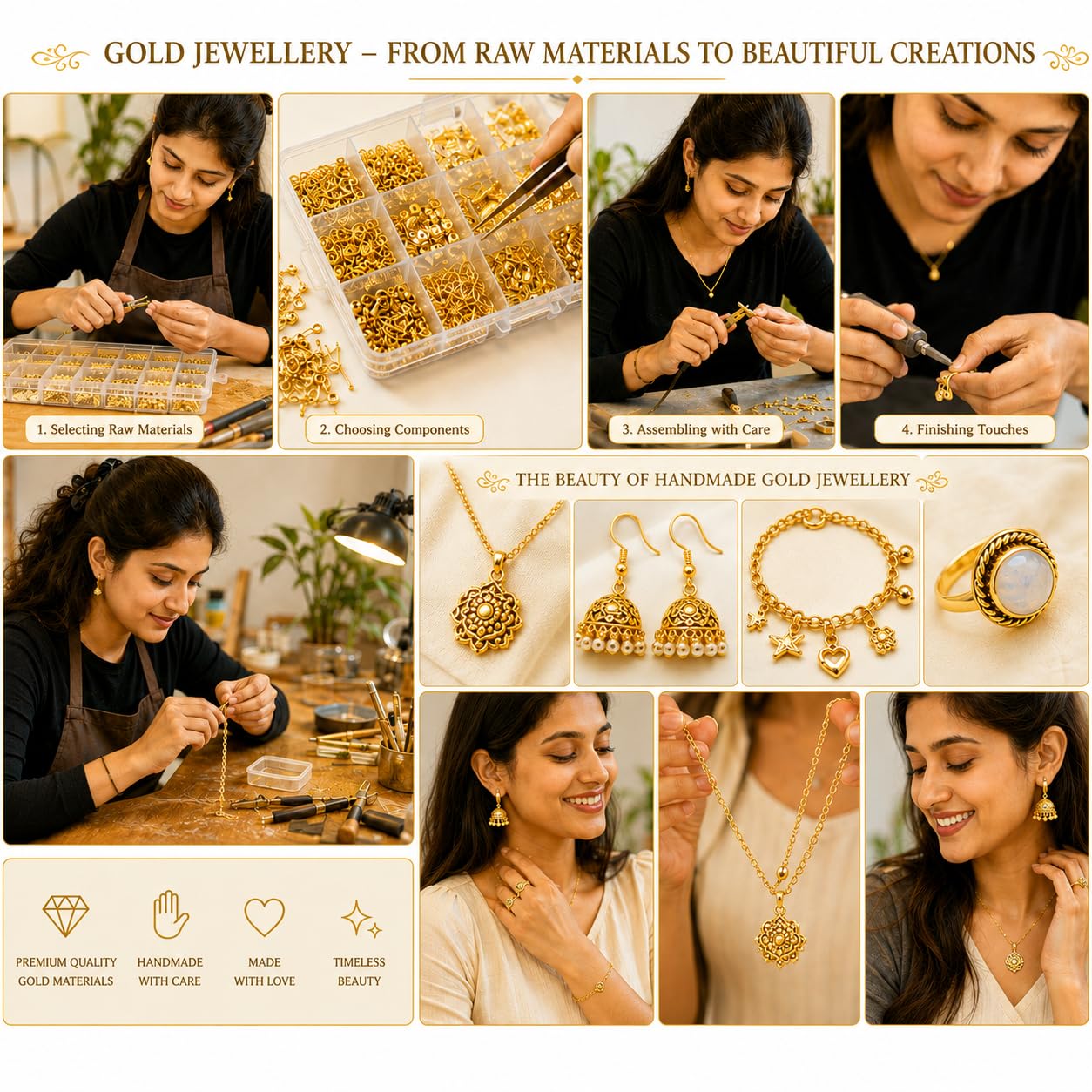 1330 pcs Golden Jewelry Making Kit