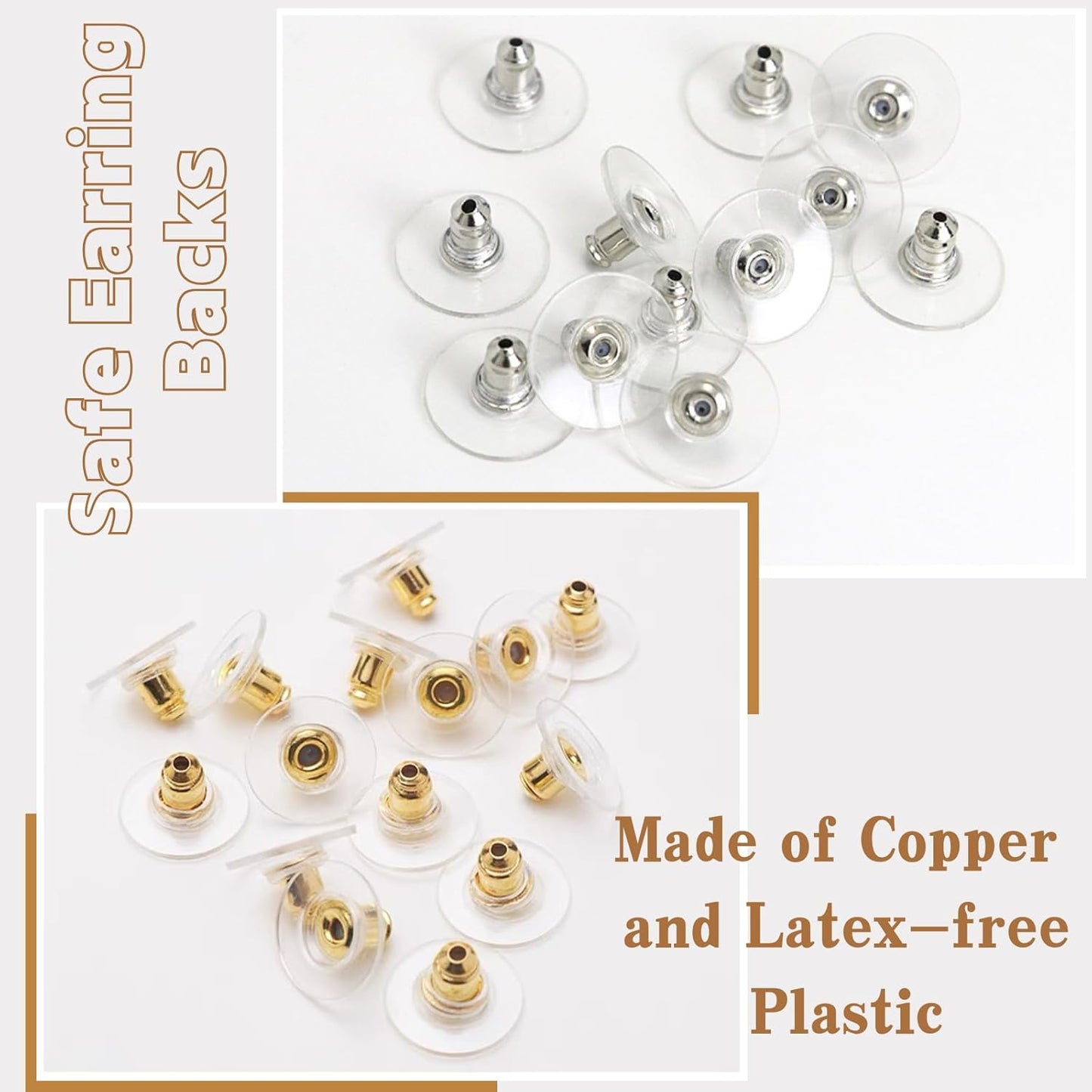 Earring Safety Back Pads Backstops Stopper 10 MM Ear Locking with Pad