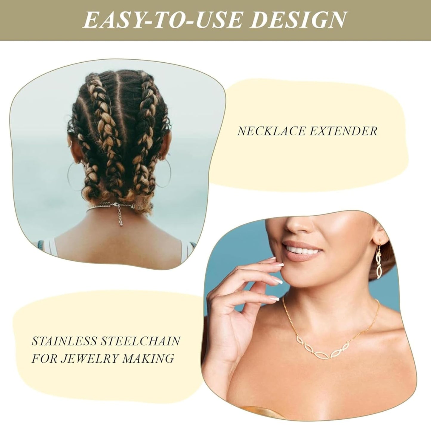 Necklace Extender Rose Gold Gold Silver ( 3 sizes )