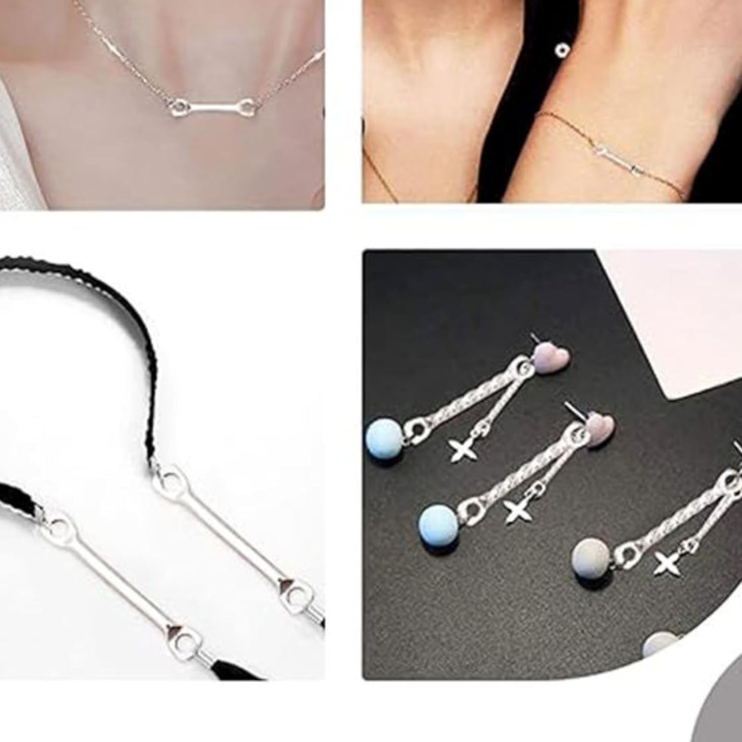 Double Hole Connector Bars for Jewelry Making Plated Link Connectors DIY Earrings Necklace Bracelet Findings Craft Supplies 50 Pcs