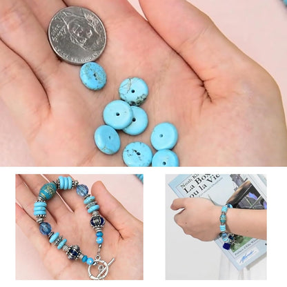 Natural Turquoise Coin Disc Stone Beads Flat Round Disk