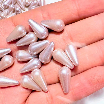 Drop Shaped Faux Pearl Beads for Jewelry Making Earring Making Teardrop Beads with Straight Hole for DIY Jewelry ( 100 Gram )