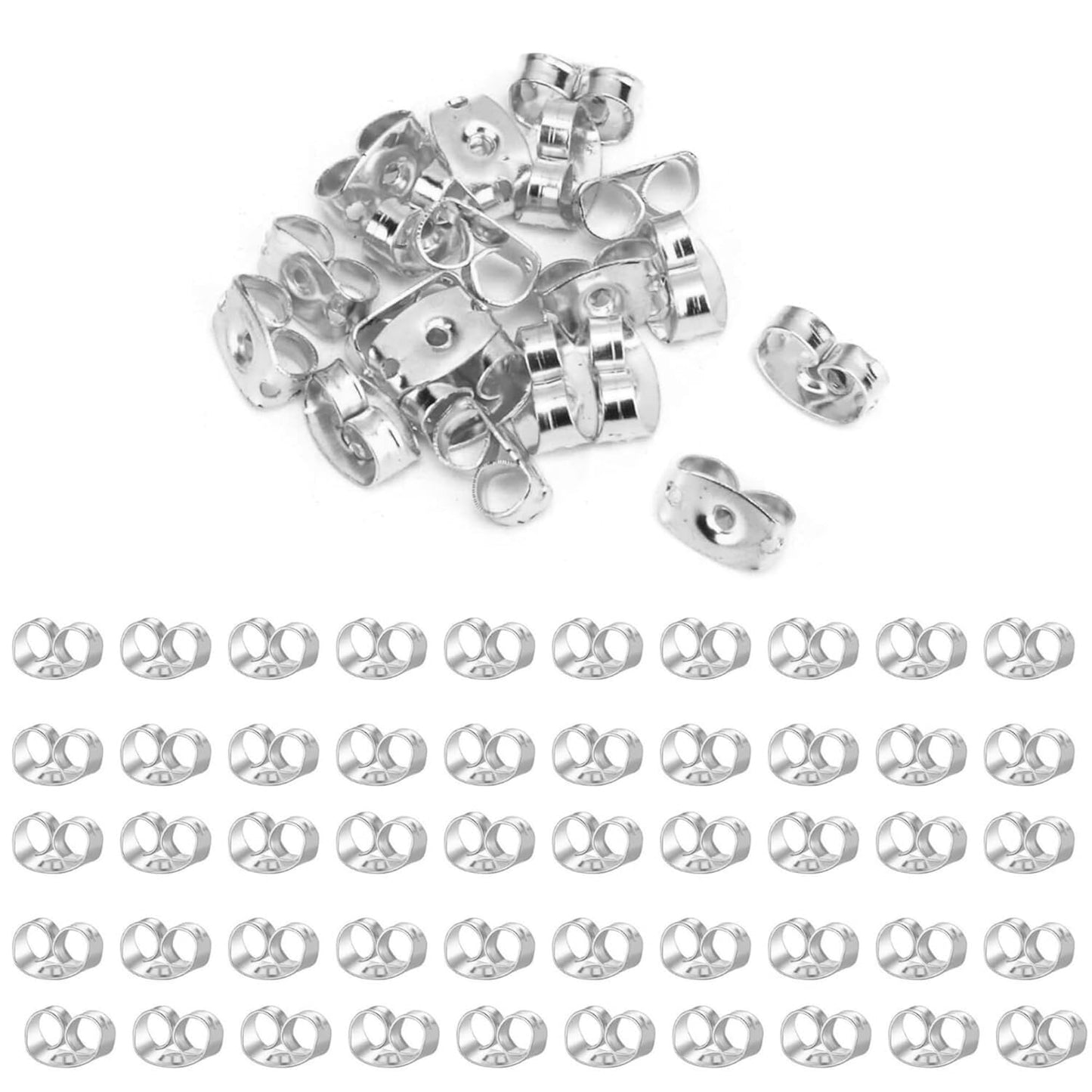 Earring Backs For Studs Screw on Ear Backings Replacement Butterfly Shape ( 6 mm )