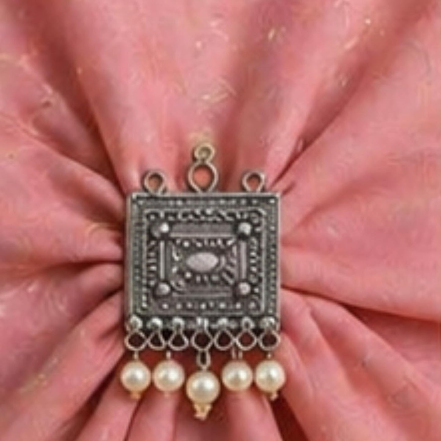 Oxidized Silver Square Pendant Connectors