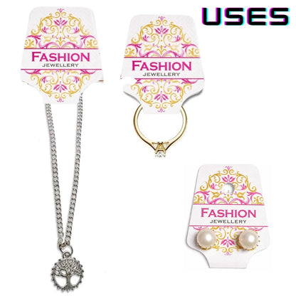 100 Pcs Jewelry Display Card Packing Jeweler Making Display Jewelry Packaging Keychain Earring Hair Band and Scrunchies Hanging