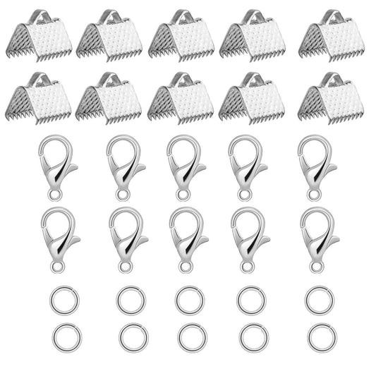 Jeweler Kit Lobster + Jump ring + Ends Crimp Clamp ( 10 + 10 + 10 ) PCS