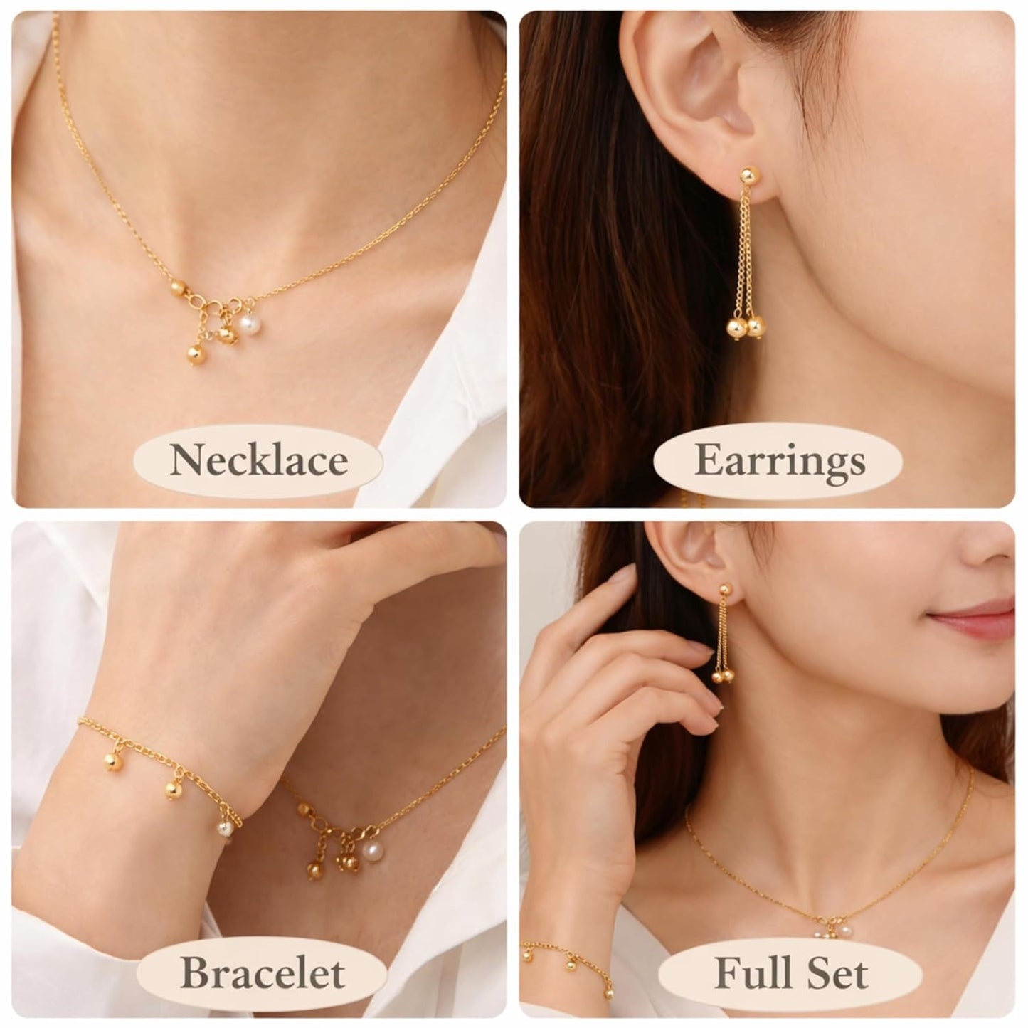 Gold Ball Charm Beads with Loop for Jewelry Making, Mini Round Dangle Charms for Necklace, Earrings & Bracelet DIY Craft Supplies