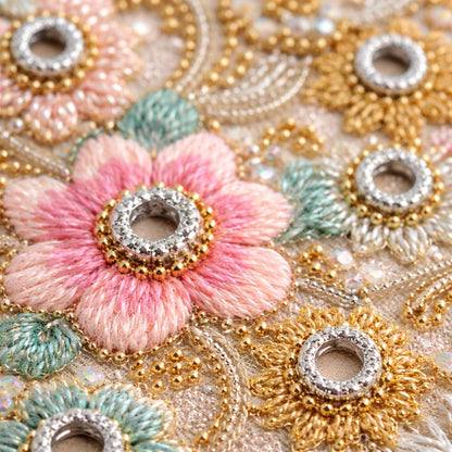 Silver Embroidery Rings Fabric Work Spacer Rings for Saree Blouse Dress Decoration