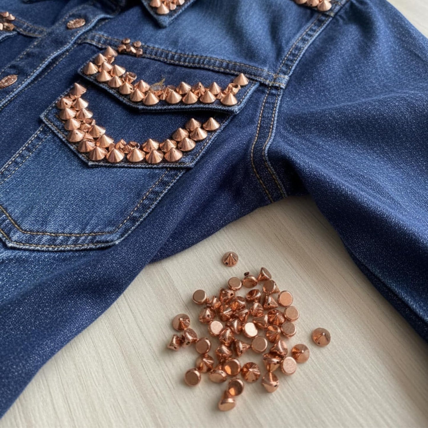 Acrylic Punk Bullet Rivets | Cone Spike Studs Beads| 5.6 mm Cone Studs Flat Back ( 100 Gram )