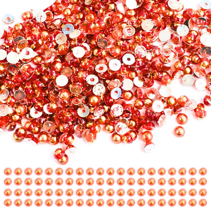 Orange Rhinestones Circular Stickable Plastic Kundan Beads for Saree Border Jewelry Making Nail Face Makeup Art Crafts Clothes Decoration DIY Art & Crafts