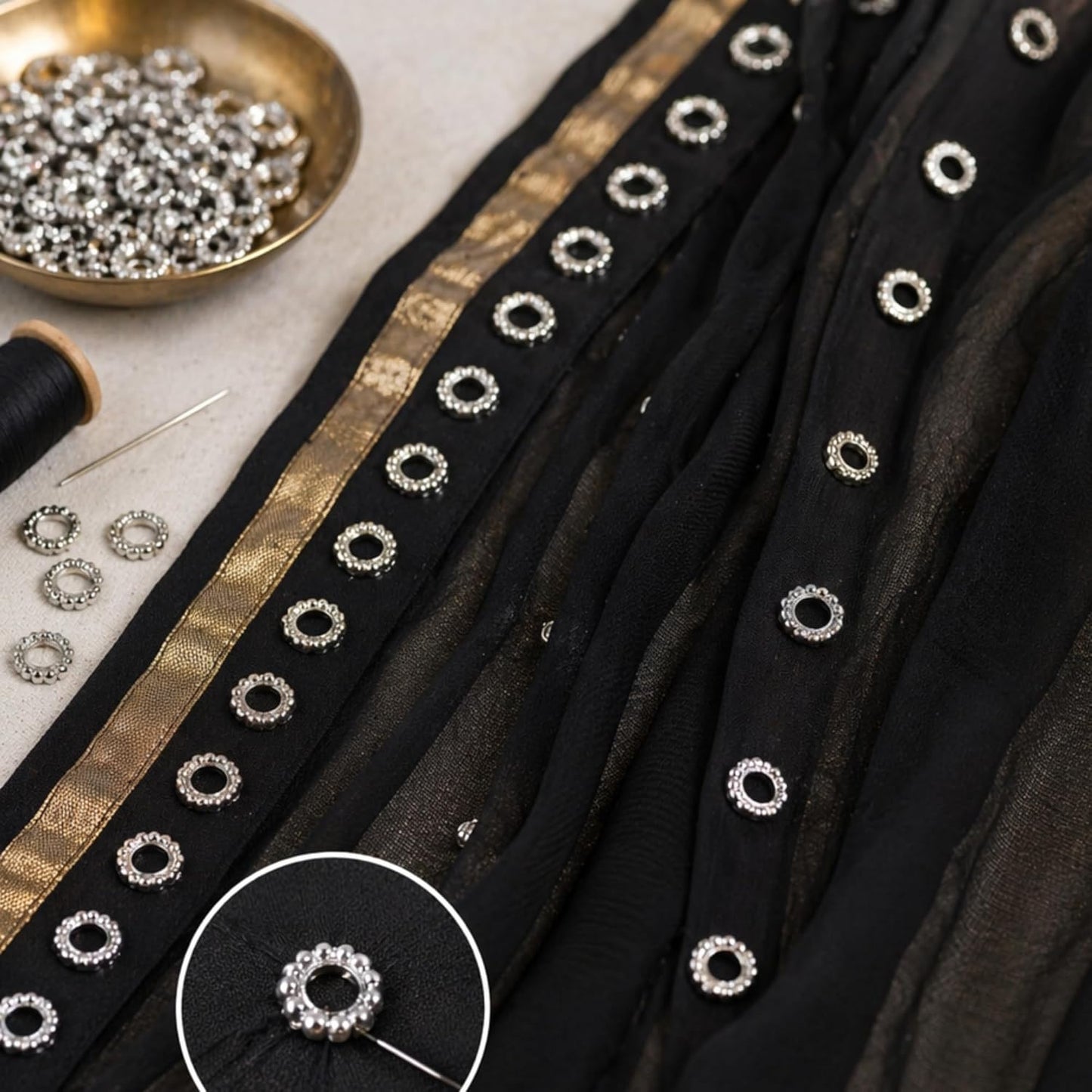 Silver Ring Embellishments for Clothing Sewing Decorative Rings