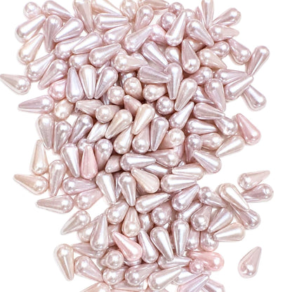 Drop Shaped Faux Pearl Beads for Jewelry Making Earring Making Teardrop Beads with Straight Hole for DIY Jewelry ( 100 Gram )
