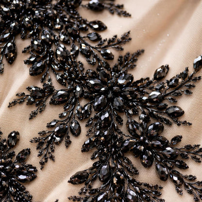 Black Teardrop Rhinestones for Embroidery Stones for Saree Blouse Dress Decoration Sewing & Glue Work DIY Craft & Jewelry Making Saree Embellishment
