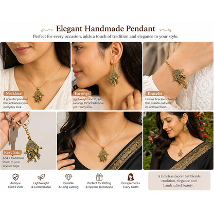Antique Gold Krishan Ji Necklace & Earing design